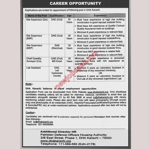 DHA Karachi Jobs in February 2025