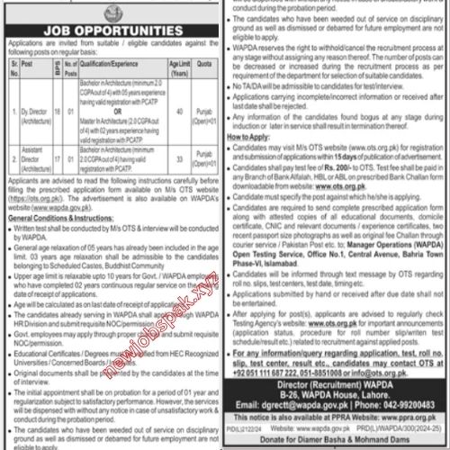 Latest WAPDA Jobs In Lahore in February 2025