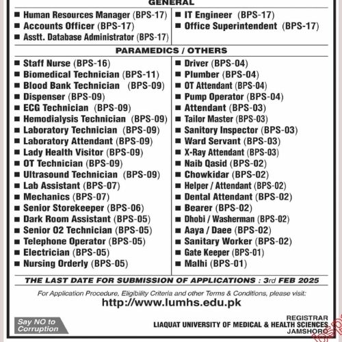 Medical Jobs In Jamshoro in January 2025